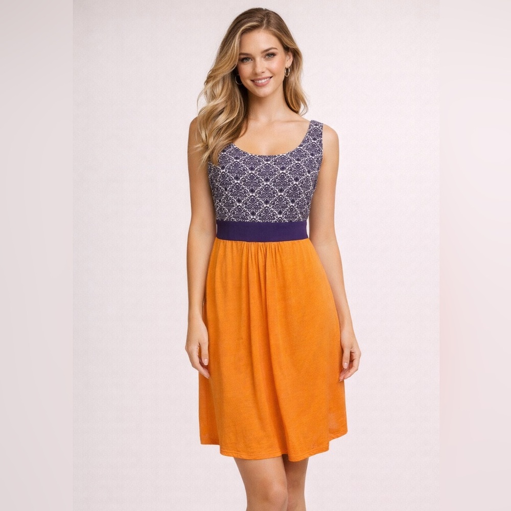 Women's Game Day Girl Stuff Purple Orange White  Dress Size L